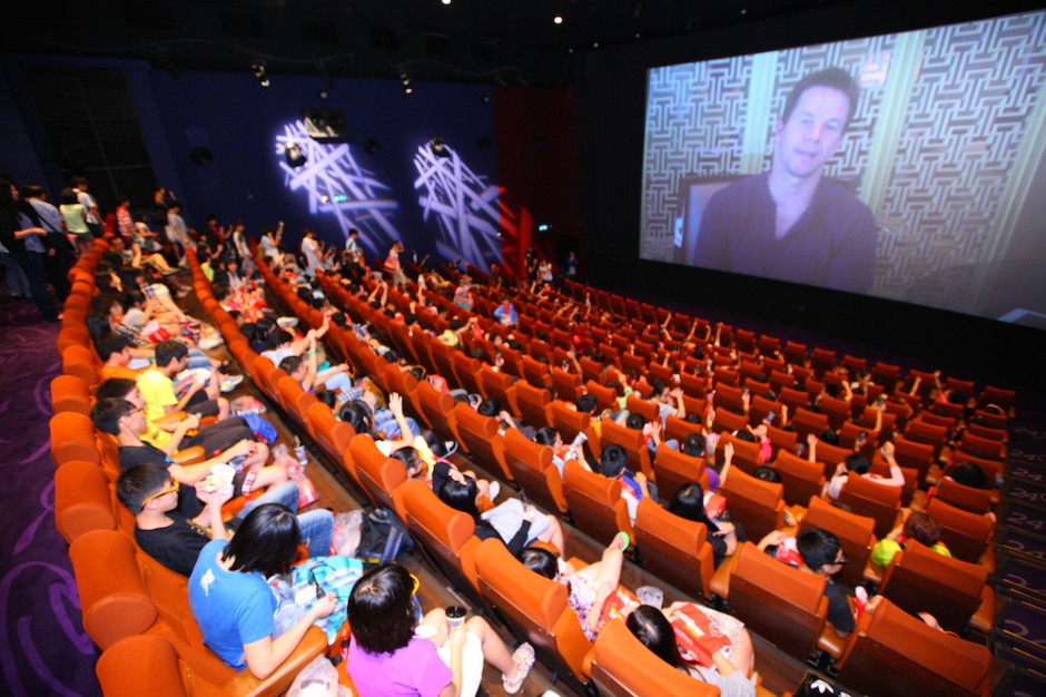 Three hundred youngsters fill the cinema with cheers when Mr Mark Wahlberg makes a special appearance on screen, encouraging them to work hard and shoot for the stars.